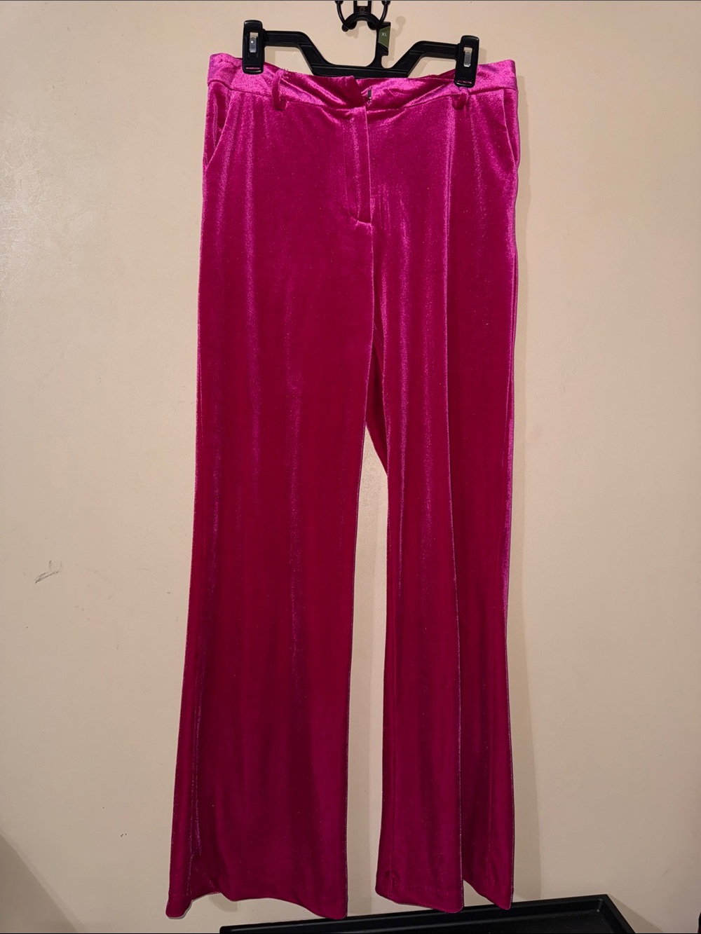 Skies Are Blue Bright Fuchsia Velvet Pants